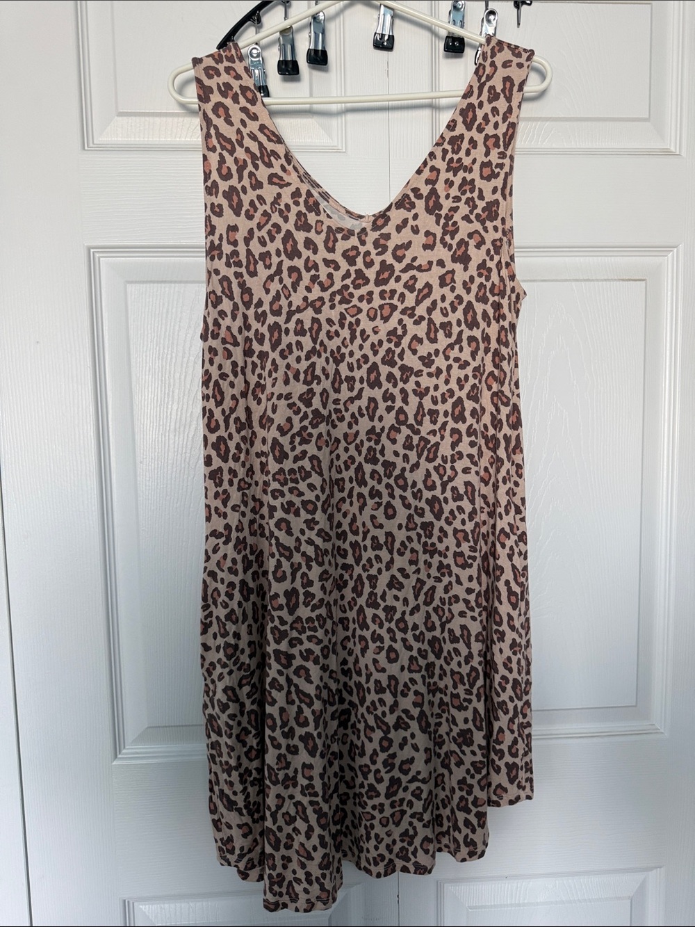 Maurices Beige and Brown Leopard Print Sleeveless Mini Dress